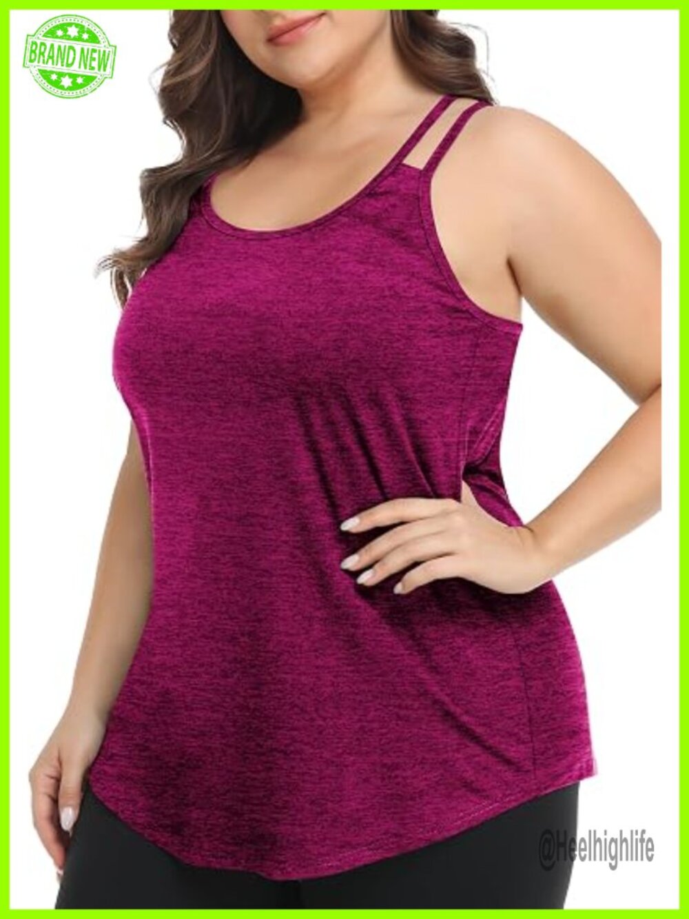 Plus Size Workout Tank Tops Loose Fit Racerback Sleeveless Yoga Gym Activewear